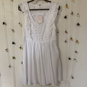 NWT Free People Half Moon Ruffled Mini Dress (L)